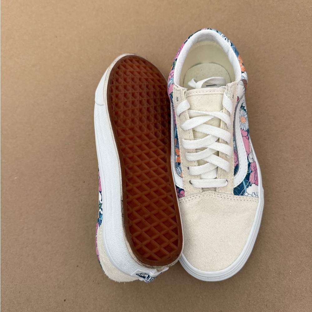 Suede & Floral Lace-Up Vans Sneakers - Picture 3 of 3